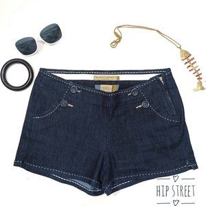 BOOM BOOM JEANS Top Stitch Sailor Style Stretch Denim Shorts 7